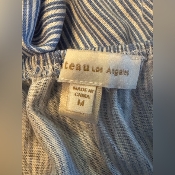 Monteau Los Angeles Striped blue and White Jumpsuit medium - Picture 9 of 10